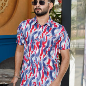 Men’s Premium Half Sleeve Summer Linen Shirt-Fv217