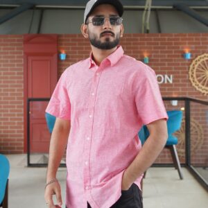 Men’s Premium Half Sleeve Summer Cotton Shirt-FV215